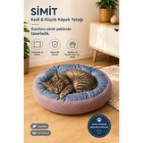 Solvéra Pembe Minderli Simit Yatak - Küçük Irk Kedi ve Köpekler Için Yumuşak Konfor - Seçenek 1 - Siyah