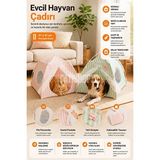 Solvéra Pratik Katlanabilir Evcil Hayvan Çadırı, Pencereli ve Taşınabilir Kedi ve Köpek Yatağı - Seçenek 1 - Siyah