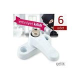 Solvéra Pvc Kapı ve Pencere Güvenlik Kilidi Seti, 6'lı Paket Koruyucu ve Kilit