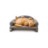 Solvéra Rahat Peluş Kedi Koltuğu, Konforlu ve Şık Dinlenme Alanı Kedi ve Köpek Yatağı 45X33X25 cm - Seçenek 1 - Siyah