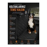 Solvéra Sıvı Geçirmez Araba Koltuk Yatağı Koruma Şiltesi Kedi ve Köpek Yatağı - Seçenek 1 - Siyah