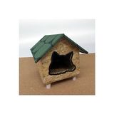Solvéra Suya Dayanıklı Ahşap Kedi Kulubesi - Dayanıklı ve Şık Tasarım Kedi ve Köpek Yatağı - Seçenek 1 - Siyah