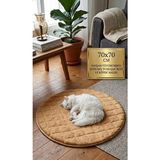 Solvéra Yuvarlak Kaymaz Tabanlı Tavşan Tüyü Yatak, 70X70CM, Ultra Yumuşak Kedi ve Köpek Yatağı - Seçenek 1 - Siyah
