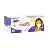 Soly 3 Katlı Çocuk Maskesi 50 Adet beyaz
