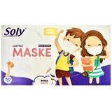 Soly 3 Katlı Full Ultrasonik Beyaz Çocuk Cerrahi Maske Telli 50'li - 40 Adet