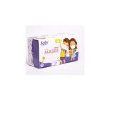 Soly 3 Katlı Full Ultrasonik Beyaz Çocuk Cerrahi Maske Telli 50li
