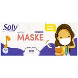 Soly 3 Katlı Full Ultrasonik Pembe Çocuk Cerrahi Maske Telli 50'li