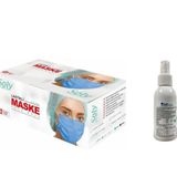 Soly Care 3 Katlı Lastikli Mavi Cerrahi Maske 50 Adet + Idsept Sprey Dezenfektan 100 ml