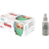 Soly Care 3 Katlı Lastikli Yeşil Melblown Cerrahi Maske 50 Adet + Idsept Sprey Dezenfektan 100ML