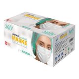 Soly Lastikli Maske Nonwoven Üç Katlı Kumaş Beyaz 50 Adet