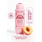 SOLZAO Nemlendirici etkili Besleyici Vitaminli Şeftali Özlü Nemlendirici Duş Bakım Jeli Peach Beach, 400 ML