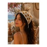 som El Yapımı Papatya Motifli Örgü Bandana | Bohem Yazlık Kadın Saç Aksesuarı 🌻
