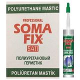 Somafix 12 Adet 280 ml Siyah Poliüretan Mastik Dış Cephe Oto Cam Kaporta Pu Mastik Yapıştırıcısı