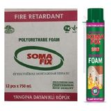 Somafix 12 Adet 750 ml - 870 Gr B2 Yangına Dayanıklı Poliüretan Köpük Isı Önleyici İzolasyon Dolgu Pembe Pu Köpük