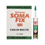 Somafix 12 Adet Siyah Yangına Dayanıklı Yüksek Isı Şömine Mastiği 1500 'c Akustik Mastik