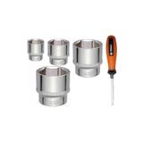 Somafix 3/4 Ağır Lokma Takımı Tekli Lokma 6 Köşe 38-41-46-50 mm Ucu Degişken Tornavida