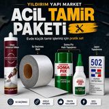 Somafix Acil Tamir Seti, Ev Için Pratik Onarım Paketi, Silikon Bant ve Yapıştırıcı Seti
