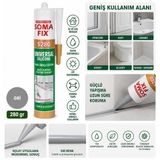 Somafix SE284 Genel Amaçlı Silikon Gri 280 gr – Yapıştırma ve Sızdırmazlık Silikonu – PVC, Alüminyum, Cam, Seramik, Fayans, Banyo ve Mutfak Kullanımı