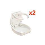 SomayStore 2 Adet Beyaz Tekne Katlanır Bardaklık Oval Tasarım 66mm