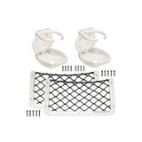 SomayStore Beyaz Tekne Bardaklık Seti 2 Adet Katlanır Bardaklık Oval 2 Adet Eşya Filesi 32x17cm