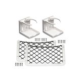 SomayStore Tekne Karavan Seti 2 Adet Katlanır Bardaklık 2 Adet 32x17cm Eşya Taşıma Filesi Beyaz