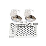SomayStore Tekne Karavan Seti 2 Adet Oval Katlanır Bardaklık Kromaj 2 Adet 32x17cm Eşya Filesi