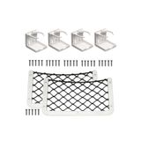 SomayStore Tekne Karavan Seti 4 Adet Ayarlanabilir Katlanır Bardaklık 2 Adet 32x17cm Eşya Filesi Beyaz