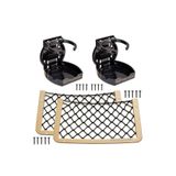SomayStore Tekne Karavan Seti Katlanır Bardaklık Oval Siyah Ve Eşya Filesi Bej 32x17cm