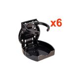 SomayStore Tekne Katlanır Bardaklık Oval Tasarım Bardak Tutucu Siyah 6 Adet