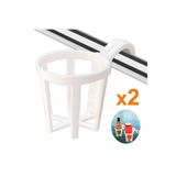 SomayStore Tekne Plastik Bardaklık Ø22-25mm Vardevelaya Asma Iç Çap 66-74mm 2 Adet