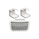 SomayStore Tekne Seti 2 Katlanır Bardaklık Beyaz 1 Plastik Fileli Eşya Filesi 205x120x20mm
