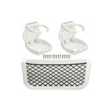 SomayStore Tekne Seti 2 Katlanır Bardaklık Oval Beyaz 1 Plastik Fileli Eşya Filesi 250x120x20mm