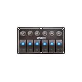 SomayStore Tekne Switch Panel 6 Anahtar Otomatik Sigortalı 12/24v Tekne Kontrol Paneli Mavi Işık