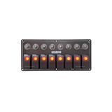 SomayStore Tekne Switch Panel 8 Anahtar Otomatik Sigortalı 12/24v Tekne Kontrol Kırmızı Işık