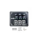 SomayStore Tekne Switch Panel Kontrol Paneli Yatay Model Sealux 3 Anahtar 80 X 100 Mm