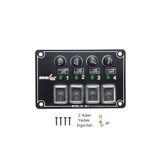 SomayStore Tekne Switch Panel Kontrol Paneli Yatay Model Sealux 4 Anahtar 80 X 120 Mm