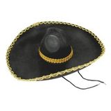 Sombrero Meksika Şapkası Mariachi Altın Şeritli Yetişkin Boy