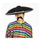 Sombrero Meksika Şapkası Mariachi Gümüş Şeritli Yetişkin Boy