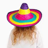 Sombrero Meksika Şapkası Renkli Örme Hasır Çocuk Boy Mirsm0010k-Smr-E005