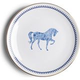 Some Home İstanbul Horse Luck Collection Blue At Figürlü Porselen Tatlı Tabağı 17 cm - Lacivert-Beyaz - Standart