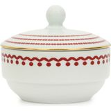 Some Home İstanbul Horse Luck Collection Red Porselen Şekerlik - Beyaz - Bordo - Standart