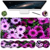 SOMFUAKA Genişletilmiş Mouse Pad, XXL Büyük Oyun Mouse Pad + Ergonomi Bellek Köpüğü Klavye Fare Bilek Dinlenme Desteği, Ofis Masası Pedi Kolay Yazma Yazma Pedi El Dayanağı, Afrika Papatya Deseni