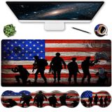 SOMFUAKA Genişletilmiş XXL Oyun Mouse Pad ve Ergonomik Yumuşak Hafızalı Köpük Klavye Bilek Desteği Ofis, Ev, Ağrı kesici Büyük Ofis Masası Pedi 80 x 30 cm, Amerikan Bayrağı Asker Askeri Siyah Mouse Pad Bilek