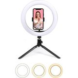 Somic 10INÇ 20CM Youtube Instagram Tiktok Selfie Stüdyo Video Fotoğraf Ring Light Tripod LED Halka Işık - Siyah