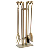 SOMINECO 5 Li Lüx Ithal Antik Gold Patinalı Şömine-soba Maşa Takımı Aksesuar Seti SG-018