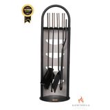 SOMINECO 5 Li Lüx İthal İnox Standlı Şömine-Soba Maşa Takımı Aksesuar Set 024