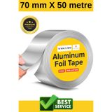 SOMINECO İthal Alüminyum Folyo Bant 70 mm x 50 m Su Geçirmez, Yüksek Sıcaklık İzolasyonlu Sızdırmaz