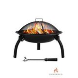 SOMINECO Metal 4 Parça İthal Katlanabilir Ve Taşınabilir Ateş Çukuru-mangal Şömine Bahçe Isıtma Kamp 54 Cm Siyah