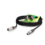 SOMMER CABLE Kablo Mikrofon Source MKII Highflex XLR 3-Pin Erkek Neutrik NC3MXX/XLR 3-Pin Dişi Neutrik NC3FXX, Velcro Kayışlı, Siyah 3m Siyah