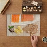 Somon Dilimi - Baharatlar ve Ekmek Tasarımı 240 Parça Ahşap Puzzle Ahşap Kutuda MP01322